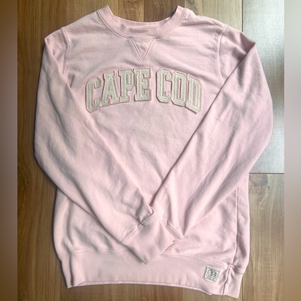 Light Baby Pink Cape Cod Graphic Embroidered Crewneck Sweatshirt